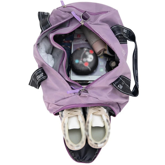 Nylon large capacity gym bag yoga mat holder dry wet separation multi-pocket - product image
