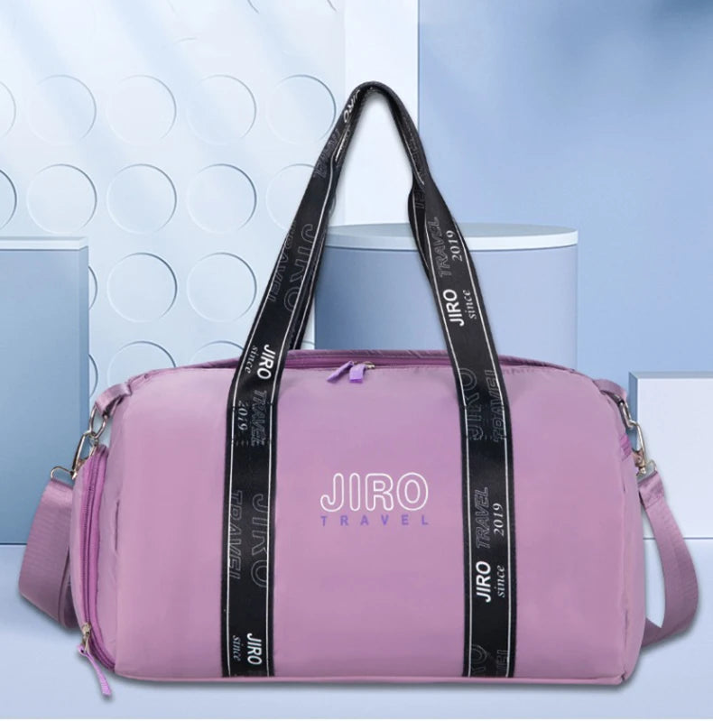 Nylon large capacity gym bag yoga mat holder dry wet separation multi-pocket - product image
