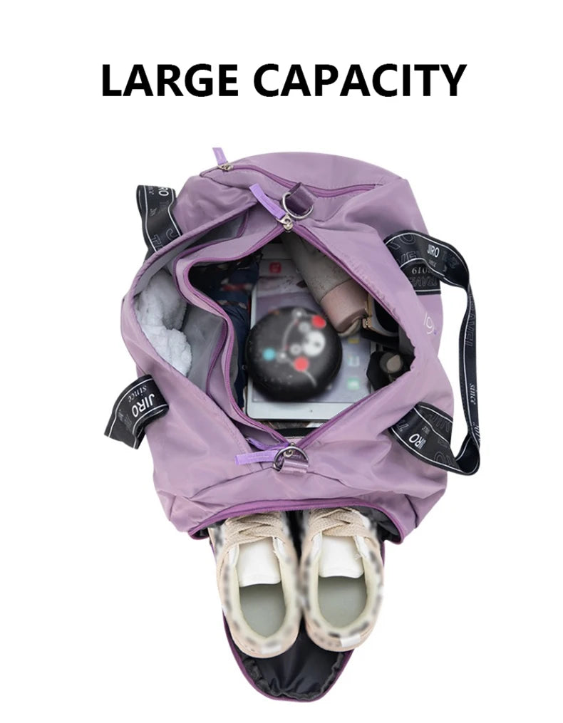 Nylon large capacity gym bag yoga mat holder dry wet separation multi-pocket - product image