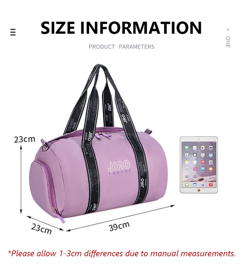 Nylon large capacity gym bag yoga mat holder dry wet separation multi-pocket - product image
