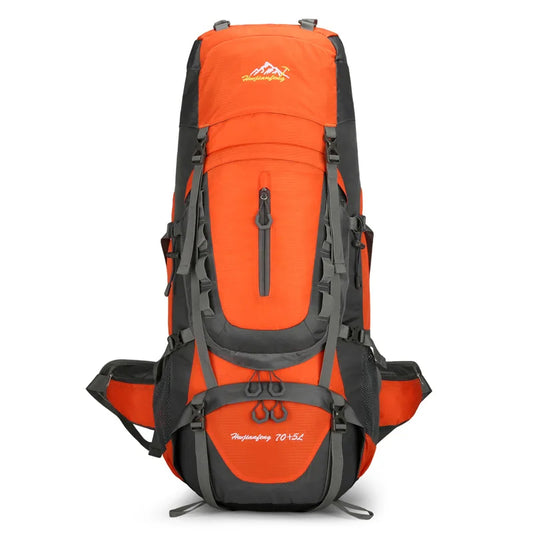 Nylon men's 75l camping backpack large capacity multi-pocket hiking rucksack - product image