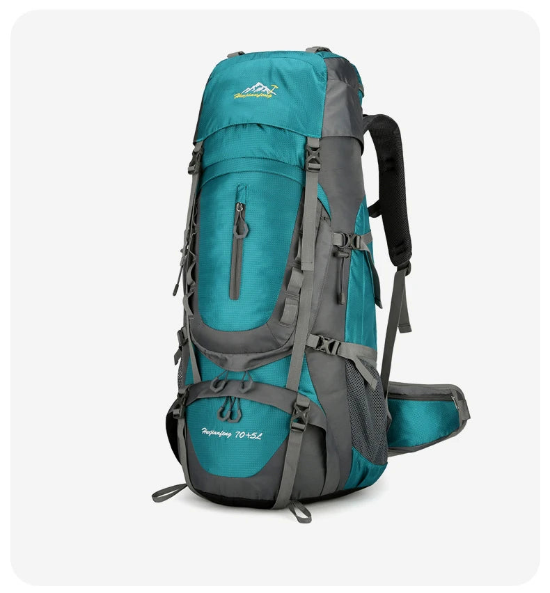 Nylon men's 75l camping backpack large capacity multi-pocket hiking rucksack - product image