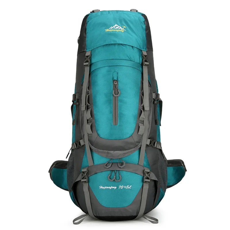 Nylon men's 75l camping backpack large capacity multi-pocket hiking rucksack - product image
