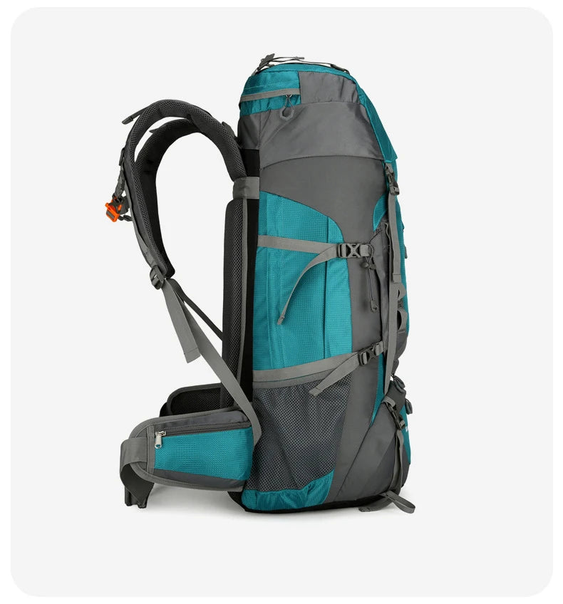 Nylon men's 75l camping backpack large capacity multi-pocket hiking rucksack - product image