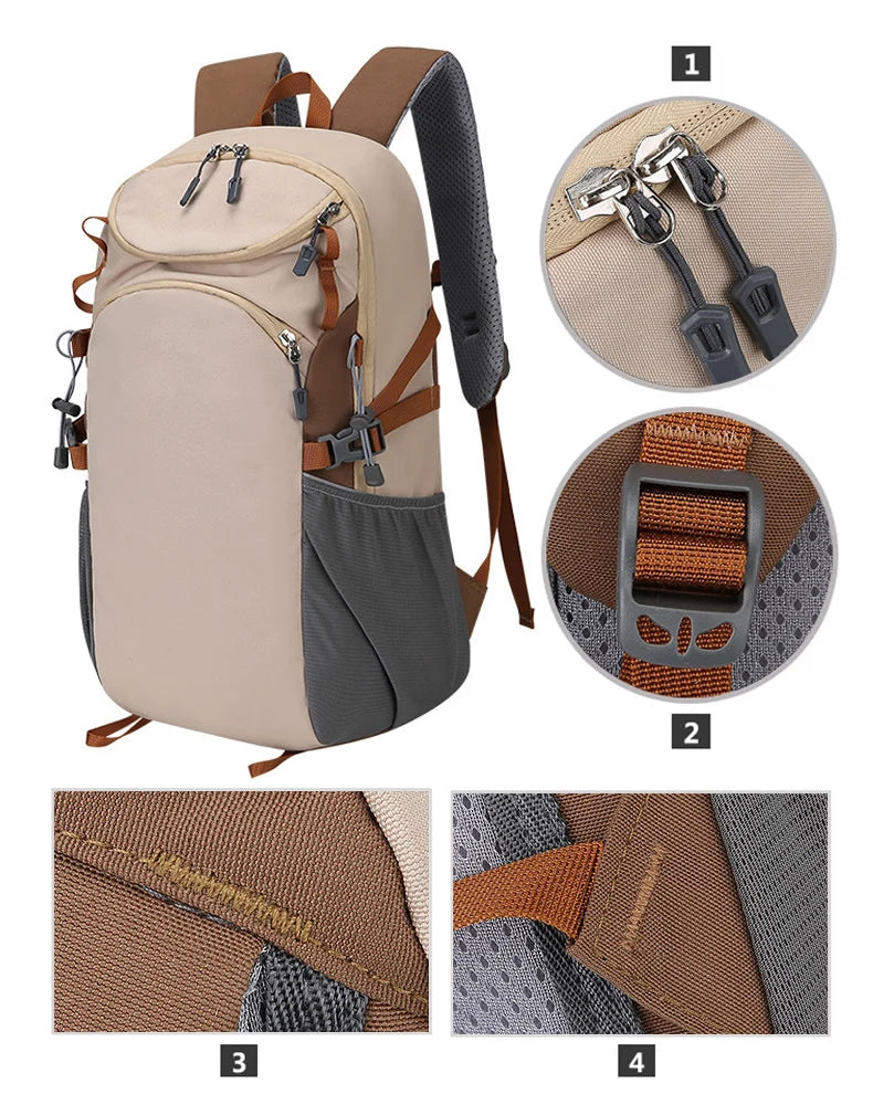Nylon outdoor climbing backpack large storage multi-layer laptop slot - product image