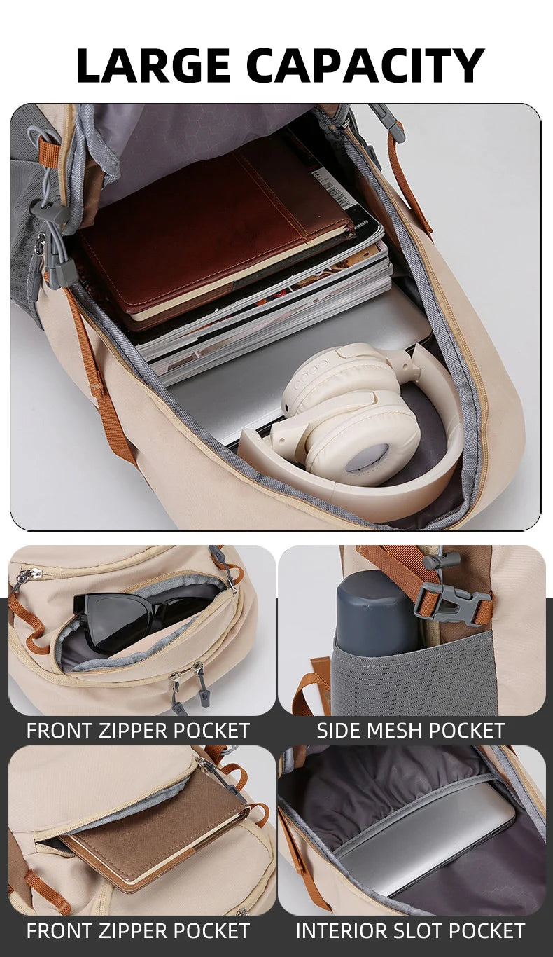 Nylon outdoor climbing backpack large storage multi-layer laptop slot - product image