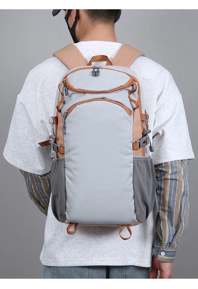 Nylon outdoor climbing backpack large storage multi-layer laptop slot - product image