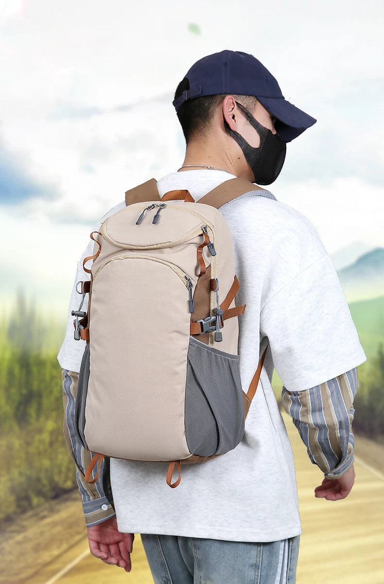 Nylon outdoor climbing backpack large storage multi-layer laptop slot - product image