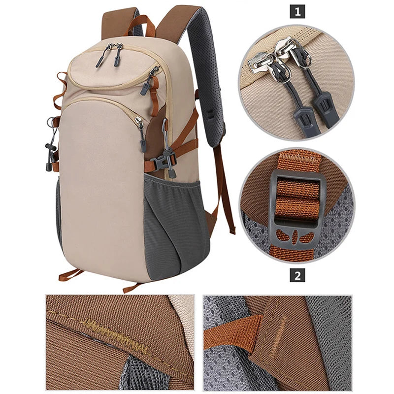 Nylon outdoor climbing backpack large storage multi-layer laptop slot - product image
