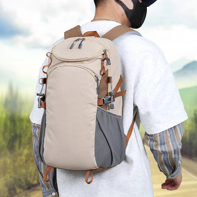 Nylon outdoor climbing backpack large storage multi-layer laptop slot - product image