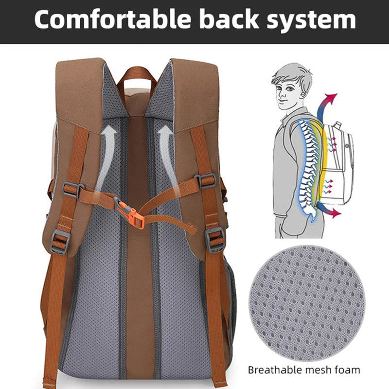Nylon outdoor climbing backpack large storage multi-layer laptop slot - product image