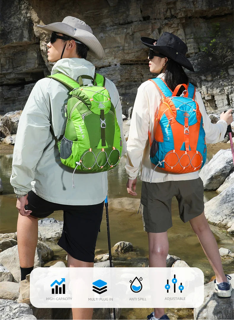 Nylon outdoor climbing backpack large storage multi-pocket lightweight design - product image