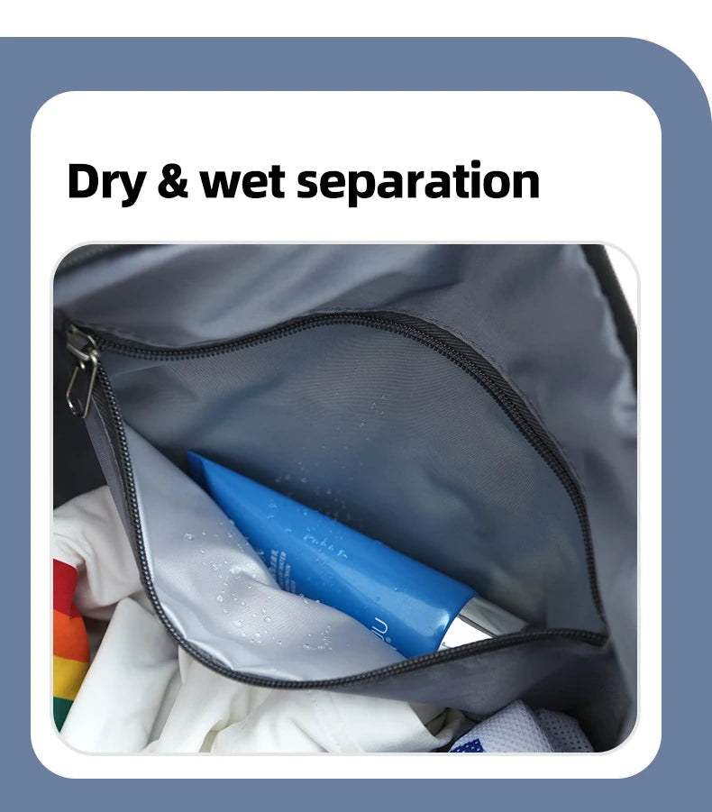 Nylon outdoor gym fitness duffel bag with dry wet separation and shoulder strap - product image