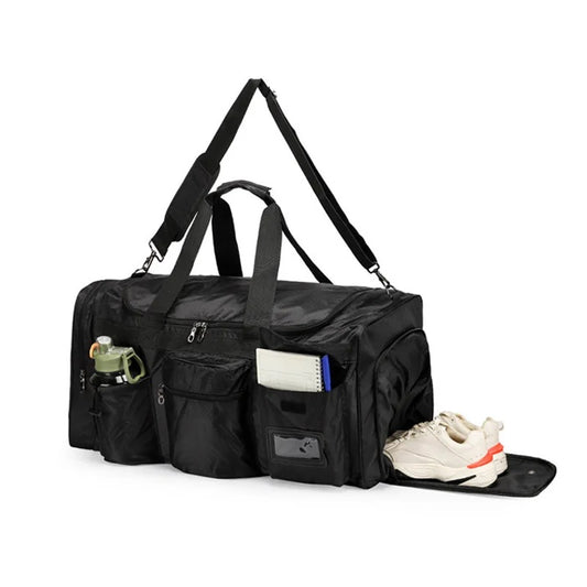 Nylon outdoor travel fitness bag with shoe pocket and multiple sizes - product image