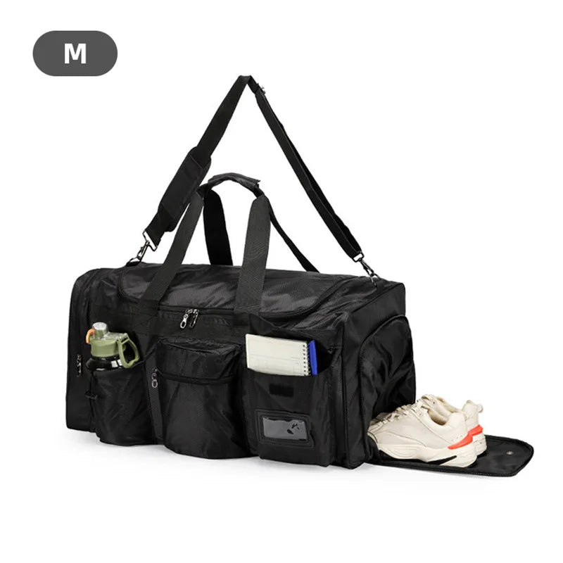 Nylon outdoor travel fitness bag with shoe pocket and multiple sizes - product image