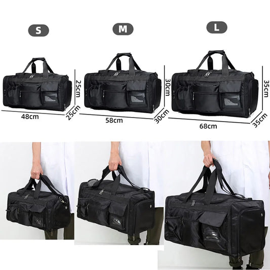 Nylon outdoor travel fitness bag with shoe pocket and multiple sizes - product image