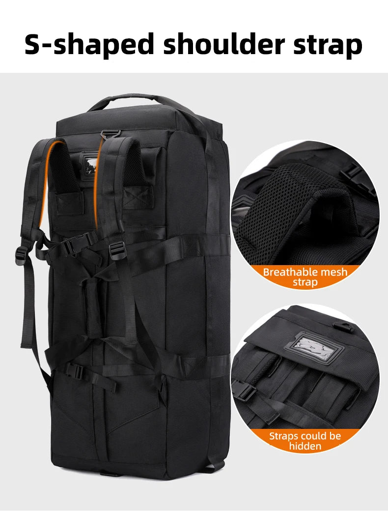 Nylon oversized mountaineering backpack with multiple compartments - product image