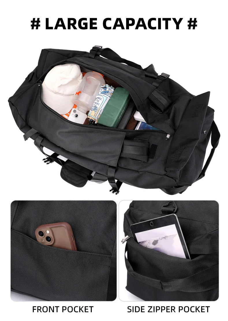 Nylon oversized mountaineering backpack with multiple compartments - product image