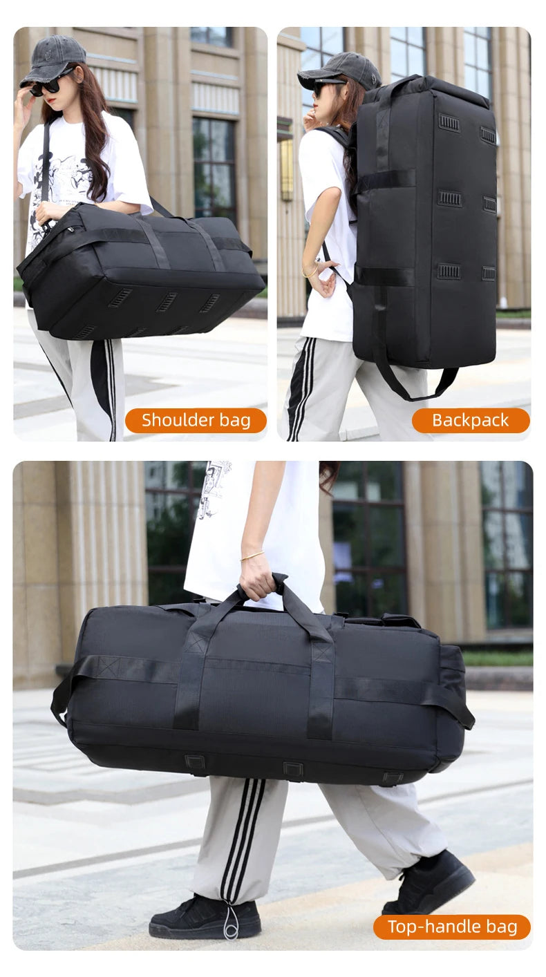 Nylon oversized mountaineering backpack with multiple compartments - product image