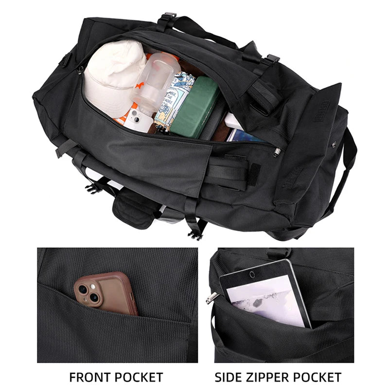Nylon oversized mountaineering backpack with multiple compartments - product image