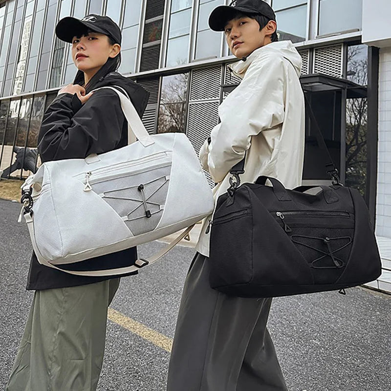 Nylon sports duffel bag with wet dry separation and independent shoe compartment - product image