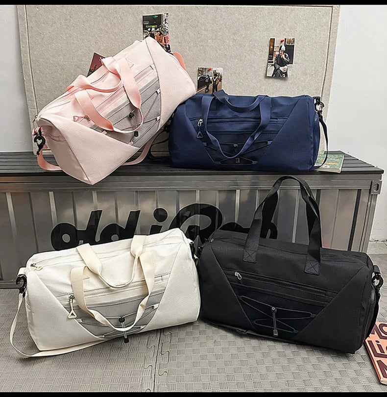 Nylon sports duffel bag with wet dry separation and independent shoe compartment - product image