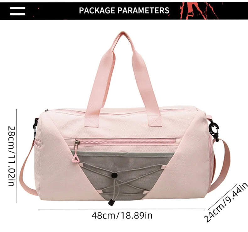 Nylon sports duffel bag with wet dry separation and independent shoe compartment - product image