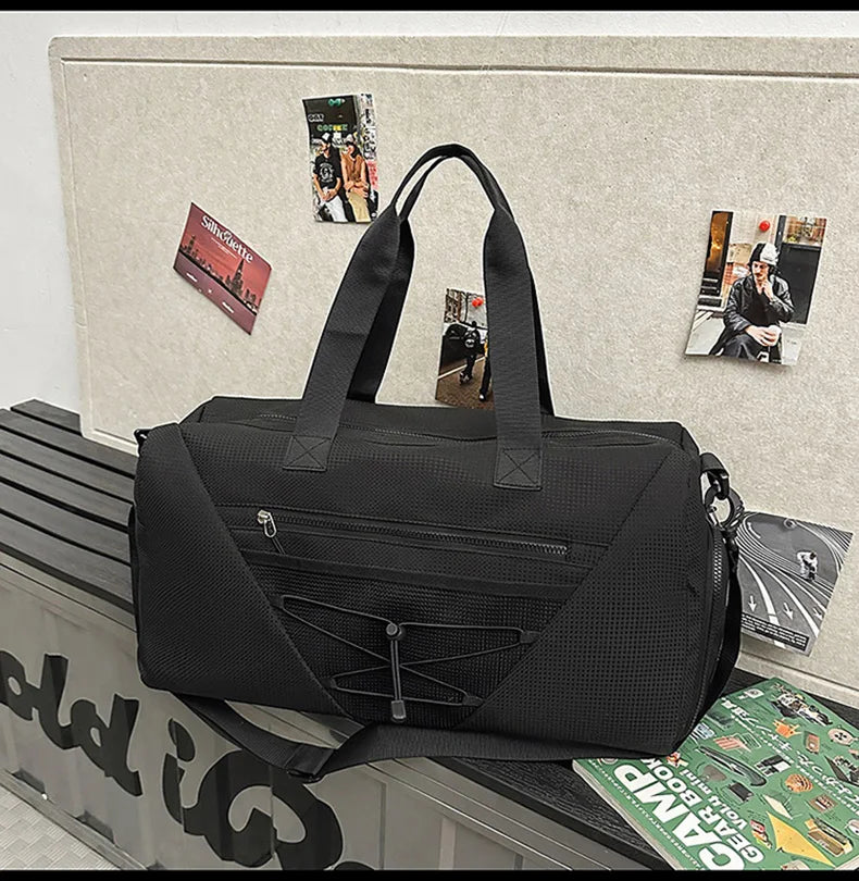 Nylon sports duffel bag with wet dry separation and independent shoe compartment - product image
