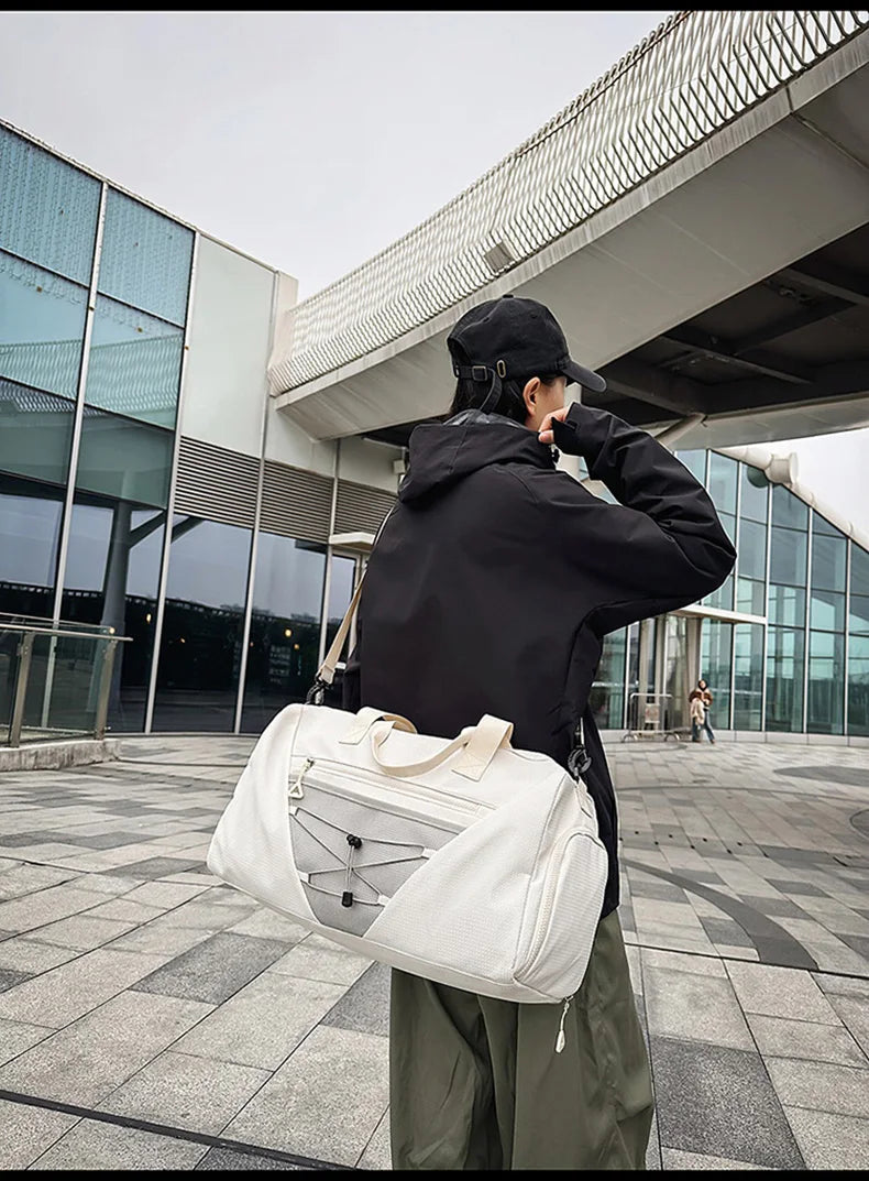 Nylon sports duffel bag with wet dry separation and independent shoe compartment - product image