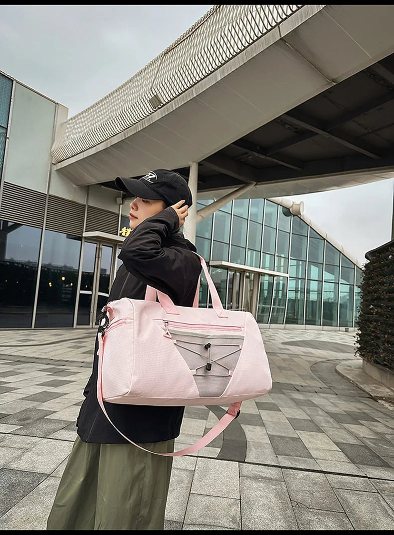 Nylon sports duffel bag with wet dry separation and independent shoe compartment - product image