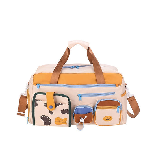 Nylon sports gym bag with shoe compartment and back zipper pocket - product image