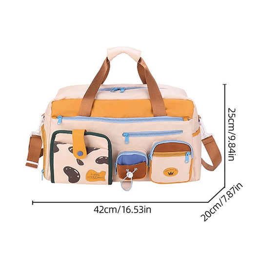 Nylon sports gym bag with shoe compartment and back zipper pocket - product image