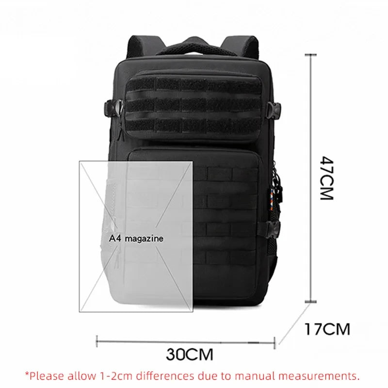 Nylon tactical camping backpack molle system adjustable straps men's - product image