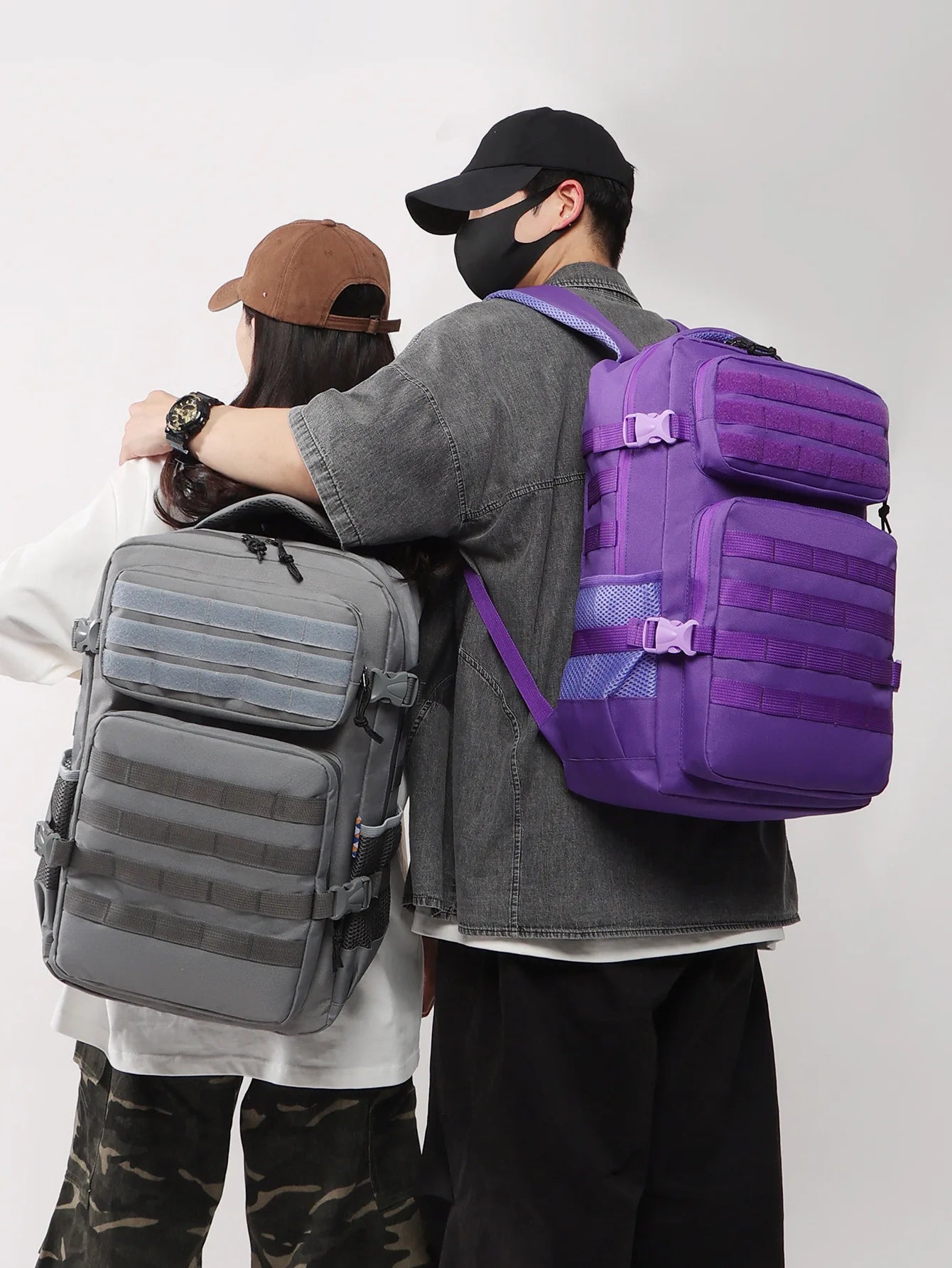 Nylon tactical camping backpack molle system adjustable straps men's - product image