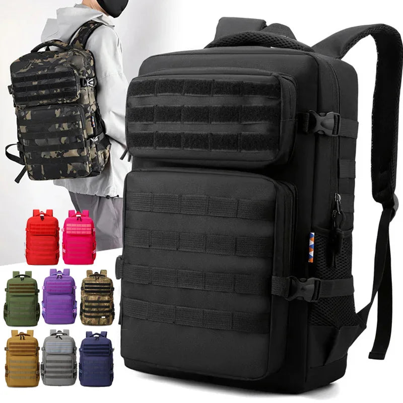 Nylon tactical camping backpack molle system adjustable straps men's - product image