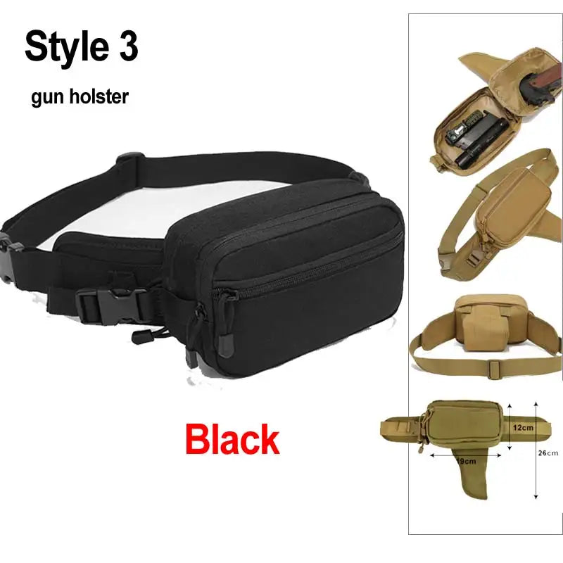 Nylon tactical gun waist holster bag for military camping and hunting - product image