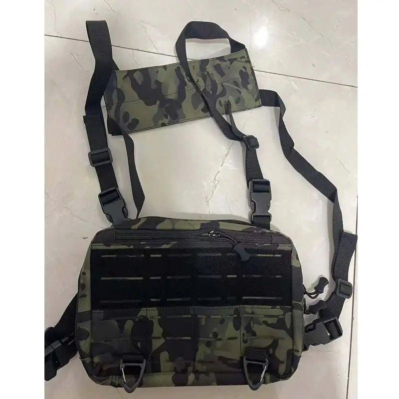 Nylon tactical laser style chest bag with adjustable straps - product image