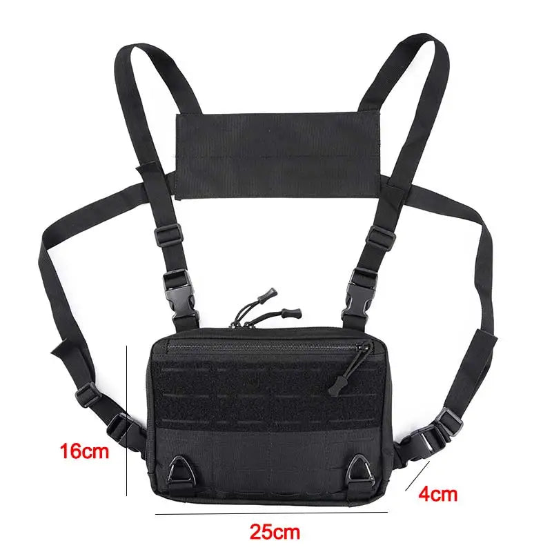 Nylon tactical laser style chest bag with adjustable straps - product image