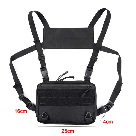 Nylon tactical laser style chest bag with adjustable straps - product image