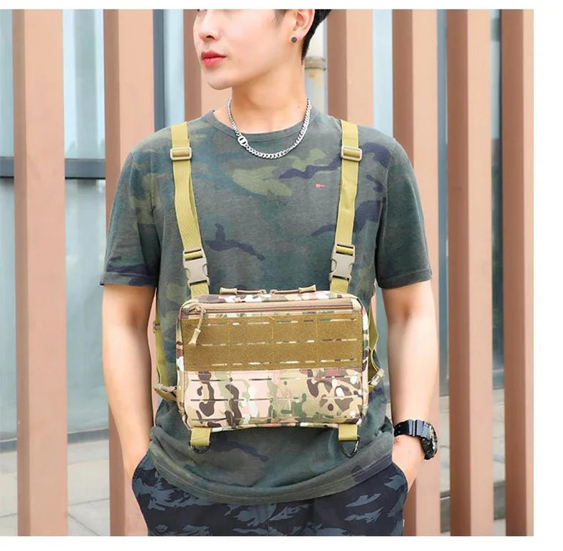 Nylon tactical laser style chest bag with adjustable straps - product image