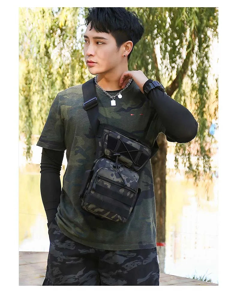 Nylon tactical leg bag waist utility belt with molle system - product image