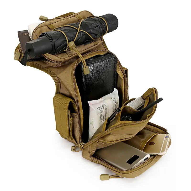 Nylon tactical leg bag waist utility belt with molle system - product image