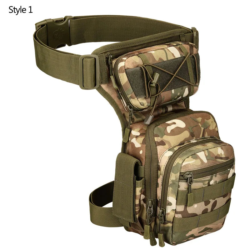 Nylon tactical leg bag waist utility belt with molle system - product image
