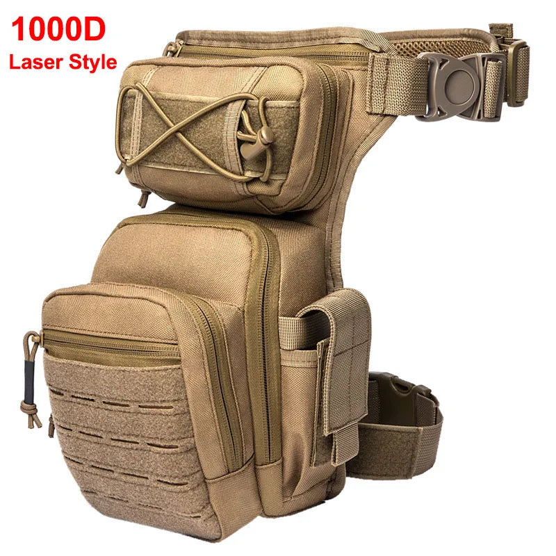 Nylon tactical leg bag waist utility belt with molle system - product image