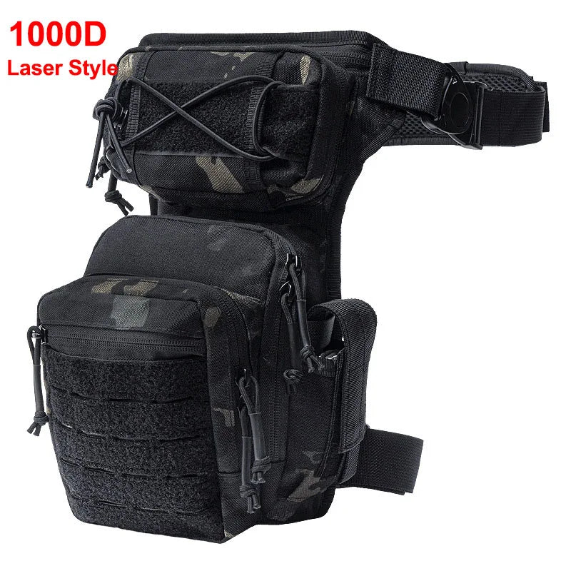 Nylon tactical leg bag waist utility belt with molle system - product image