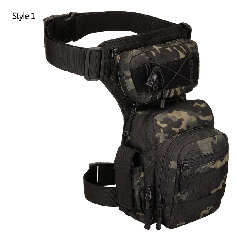 Nylon tactical leg bag waist utility belt with molle system - product image