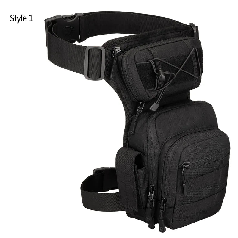 Nylon tactical leg bag waist utility belt with molle system - product image