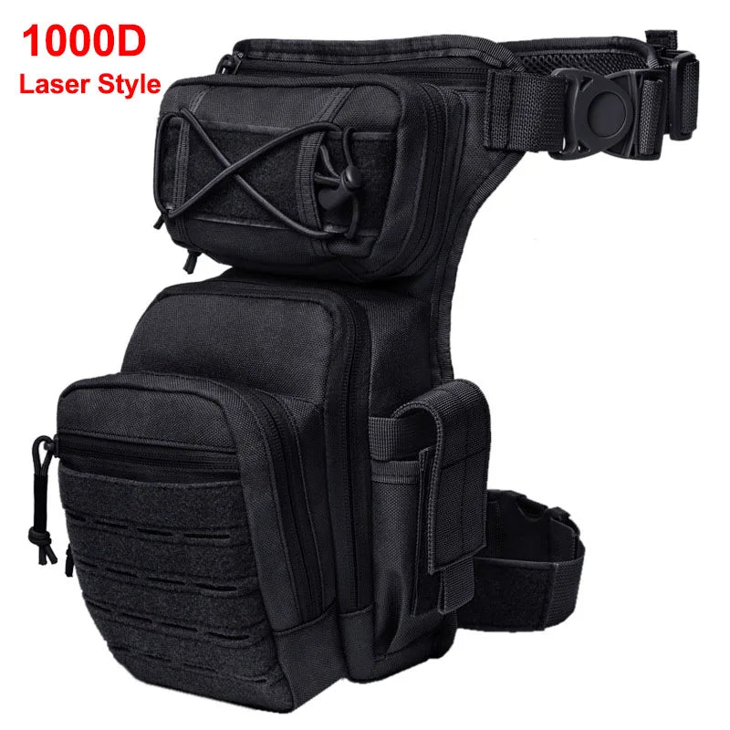 Nylon tactical leg bag waist utility belt with molle system - product image