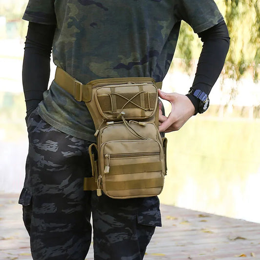 Nylon tactical leg bag waist utility belt with molle system - product image