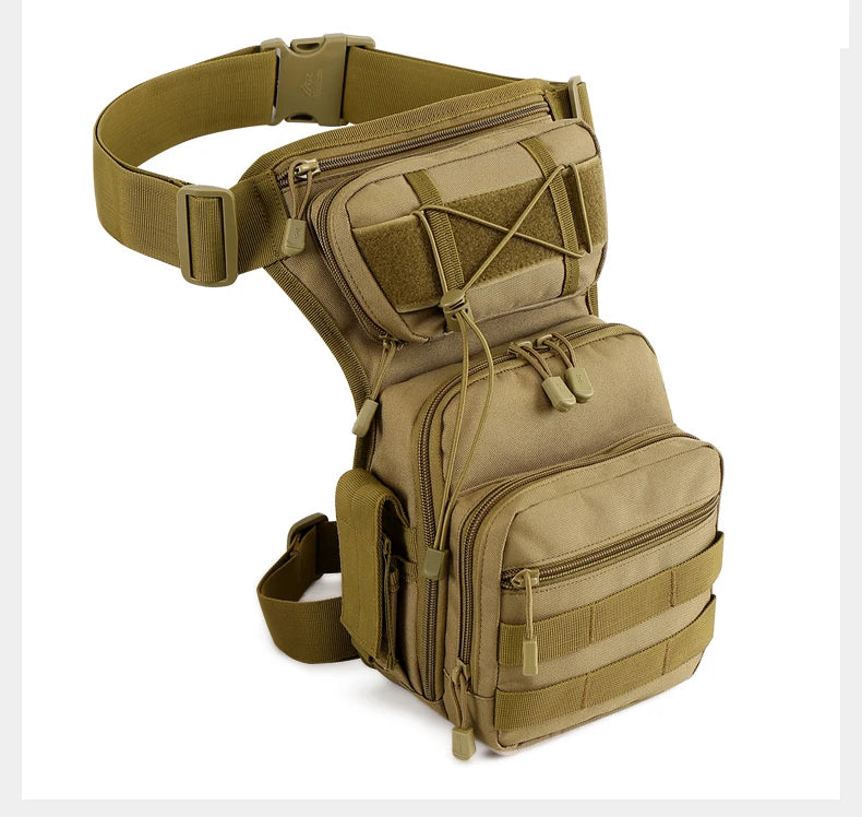 Nylon tactical leg bag waist utility belt with molle system - product image